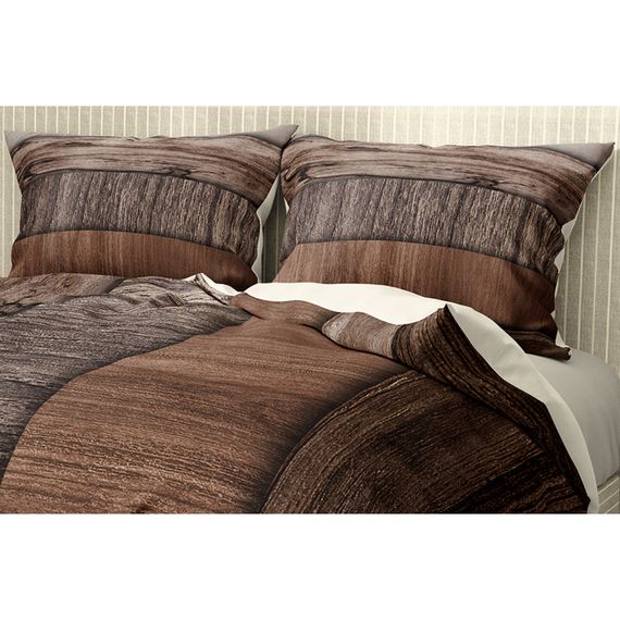 Monohome Premium Luxury Double Duvet Cover Set 3D Cotton Satin Wood Brown - photo 5