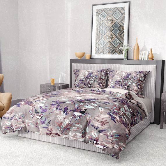 Monohome Premium Luxury Double Duvet Cover Set 3D Cotton Satin Bird - photo 2