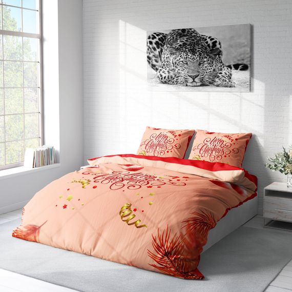 Monohome Christmas Merry Christmas Double 3D Duvet Cover Set Cotton Satin - photo 2