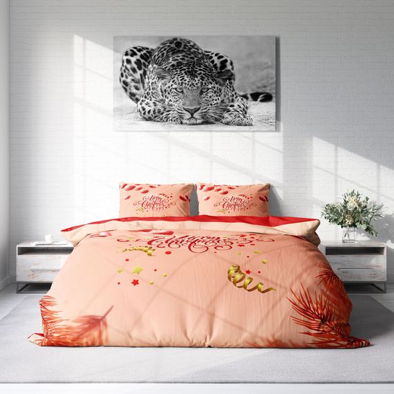 Monohome Christmas Merry Christmas Double 3D Duvet Cover Set Cotton Satin - photo 3