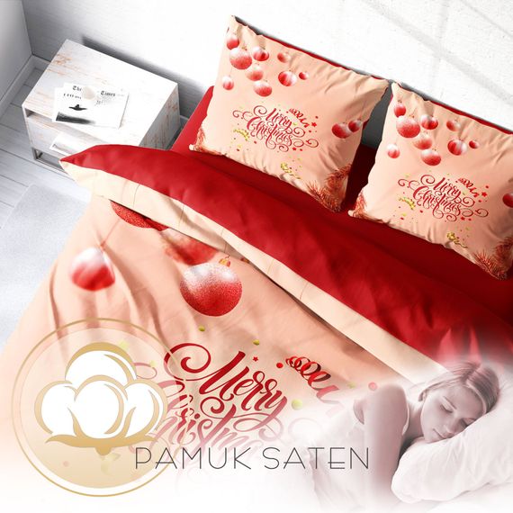 Monohome Christmas Merry Christmas Double 3D Duvet Cover Set Cotton Satin - photo 4