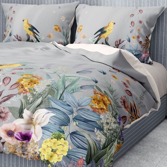 Набор постельного белья MonoHome Premium Luxury с 3D узором "Цветы леса" для двойной кровати, 82 нитки, органический хлопок, яркие цвета и комфорт - фото 3