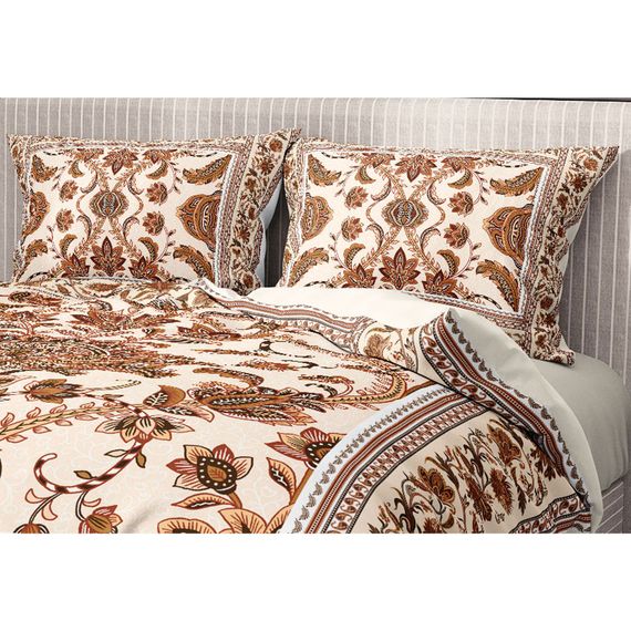 Monohome Premium Luxury Double Duvet Cover Set 3D Cotton Satin Brown Figure - photo 5