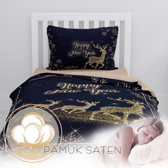 Monohome Christmas Merry Christmas Single 3d Duvet Cover Set قطن ساتان دير - صورة 4