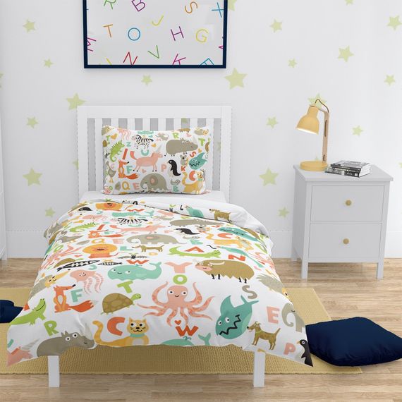 MonoHome Cute Animals Kids Duvet Cover Set 3D Cotton Satin - photo 2