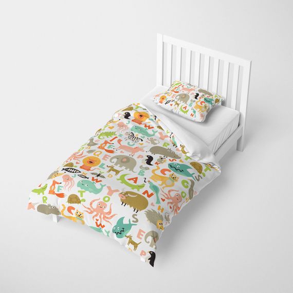 MonoHome Cute Animals Kids Duvet Cover Set 3D Cotton Satin - photo 3