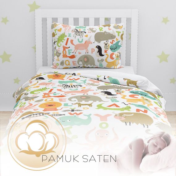 MonoHome Cute Animals Kids Duvet Cover Set 3D Cotton Satin - photo 4