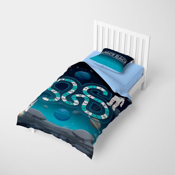 MonoHome Number Space Kids Duvet Cover Set 3D Cotton Satin - photo 3