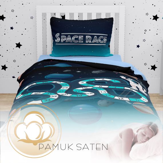 MonoHome Number Space Kids Duvet Cover Set 3D Cotton Satin - photo 4