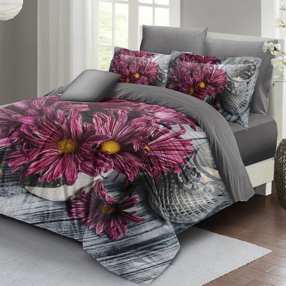 MonoHome Daisy Dream Double Duvet Cover Set 3D Cotton Satin - photo 2
