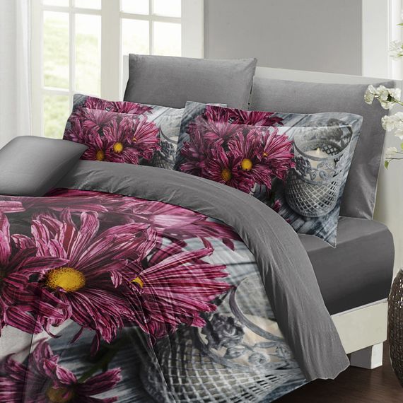 MonoHome Daisy Dream Double Duvet Cover Set 3D Cotton Satin - photo 3