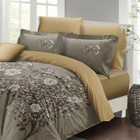 MonoHome Autumn Brown Double Duvet Cover Set 3D Cotton Satin - photo 3
