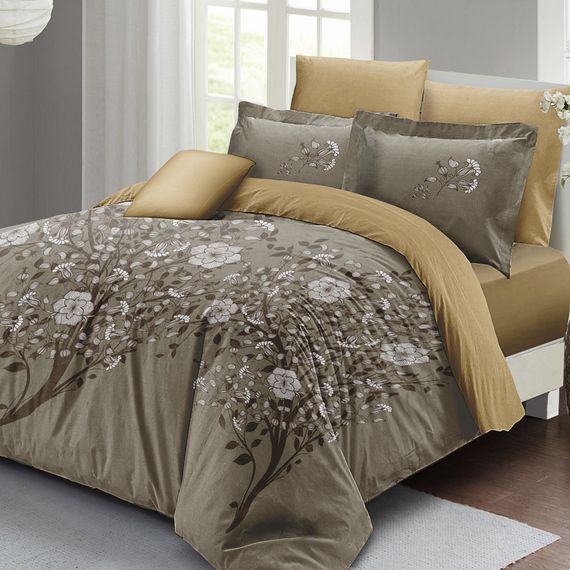 MonoHome Autumn Brown Double Duvet Cover Set 3D Cotton Satin - photo 2