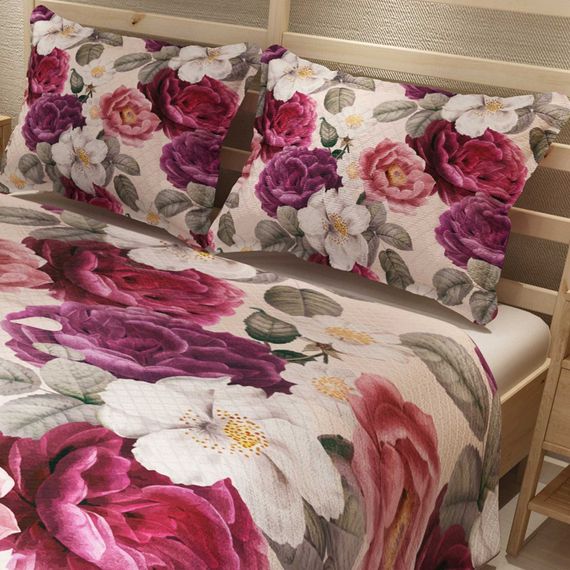 Квітковий 3D друкований комплект покривал MonoHome, 220x240 см, з 2 наволочками для комфортного сну та елегантного інтер'єру - фото 4