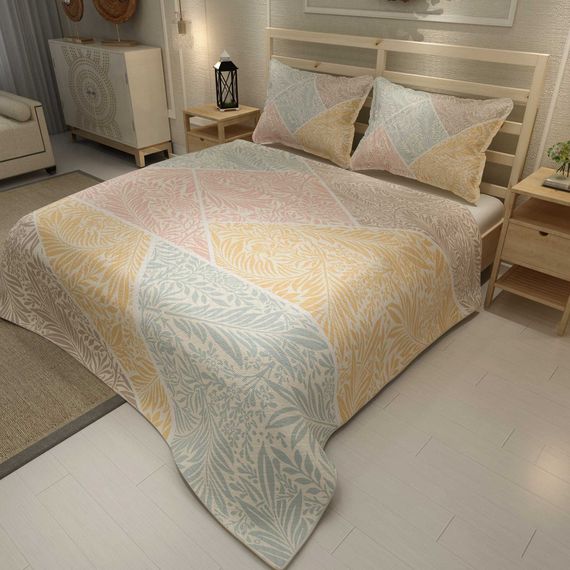 MonoHome Pique Set Jacquard Cotton Woven 3D Digital Print Mix Leaf - صورة 1