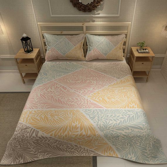 MonoHome Pique Set Jacquard Cotton Woven 3D Digital Print Mix Leaf - صورة 3