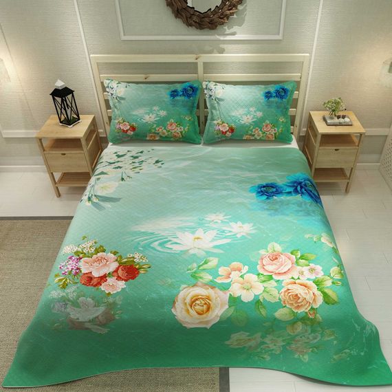 MonoHome Pique Set Jacquard Woven Cotton 3D Digital Print Water Flowers - photo 3