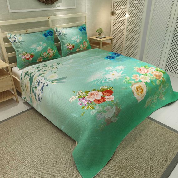 MonoHome Pique Set Jacquard Woven Cotton 3D Digital Print Water Flowers - photo 2