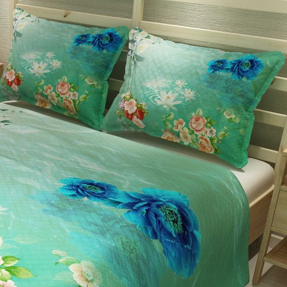 MonoHome Pique Set Jacquard Woven Cotton 3D Digital Print Water Flowers - photo 4
