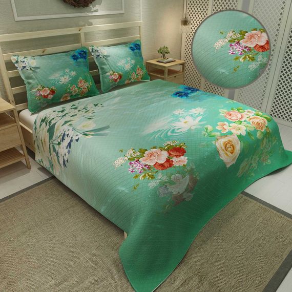 MonoHome Pique Set Jacquard Woven Cotton 3D Digital Print Water Flowers - photo 5