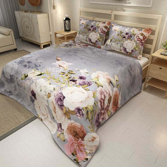 MonoHome Pique Set Jacquard Cotton Woven 3D Digital Print Rose Garden - صورة 1