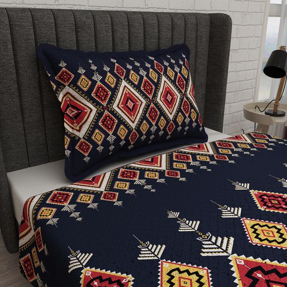 MonoHome Tek Kişilik Pike Takımı Jakar Dokuma Pamuklu 3D Ethnic Geometric - fotoğraf 4