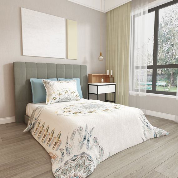 MonoHome Single Pique Set Jacquard Woven Cotton 3D Elephant Mantra - photo 3