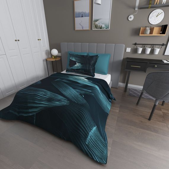 Односпальний комплект покривал MonoHome з жакардовим плетінням, 3D цифровий друк, глибокий нефрит - фото 2