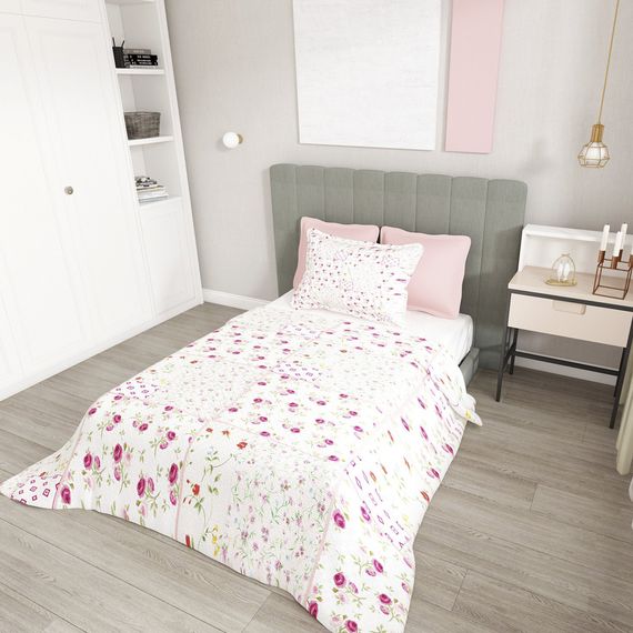 Односпальний комплект покривал MonoHome з жакардовим плетенням 3D, квітковий візерунок, 170x240 см, з подушкою 50x70 см, екологічний і м'який текстиль - фото 2