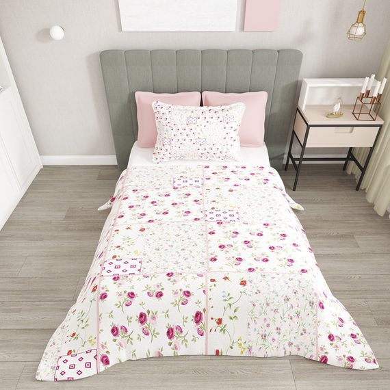 Односпальний комплект покривал MonoHome з жакардовим плетенням 3D, квітковий візерунок, 170x240 см, з подушкою 50x70 см, екологічний і м'який текстиль - фото 3