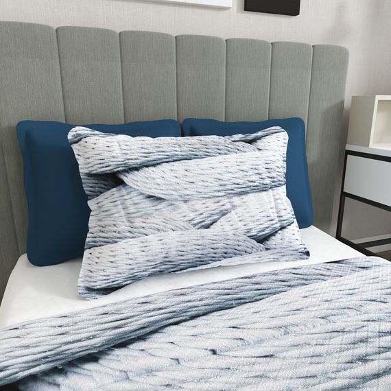 Односпальний пікейний комплект MonoHome з жакардовим плетінням, 3D цифровим друком та органічним фарбуванням - фото 4