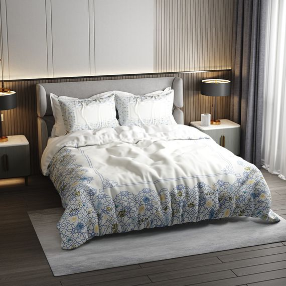 طقم غطاء لحاف MonoHome مزدوج 3D من الساتان والقطن والنعومة - صورة 2