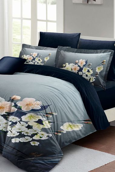 Double Duvet Cover Set Floral Orchid MonoHome 3d Cotton Satin - photo 2