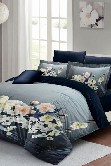 Double Duvet Cover Set Floral Orchid MonoHome 3d Cotton Satin - photo 3