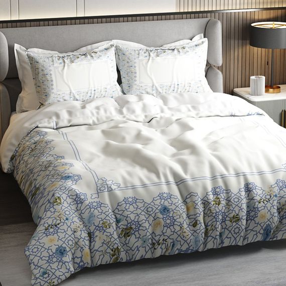 طقم غطاء لحاف MonoHome مزدوج 3D من الساتان والقطن والنعومة - صورة 4