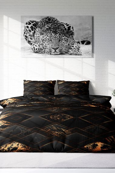 MonoHome Black Suite 3D Cotton Satin Double Duvet Cover Set - photo 3
