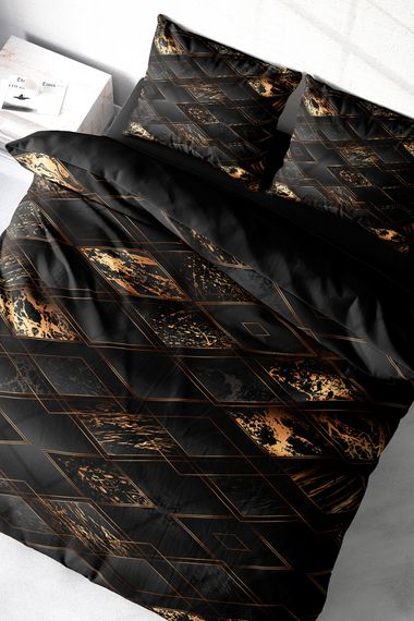 MonoHome Black Suite 3D Cotton Satin Double Duvet Cover Set - photo 1