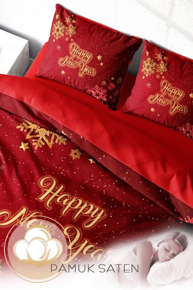 Monohome Christmas Ornament Merry Christmas Double 3D Duvet Cover Set Cotton Satin Snow Crystals - photo 4