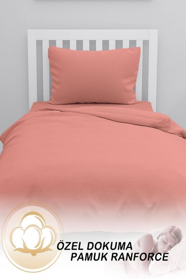 Monohome Salmon Lux Cotton Ranforce Single Duvet Cover Set - photo 4