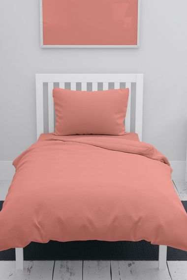 Monohome Salmon Lux Cotton Ranforce Single Duvet Cover Set - photo 1