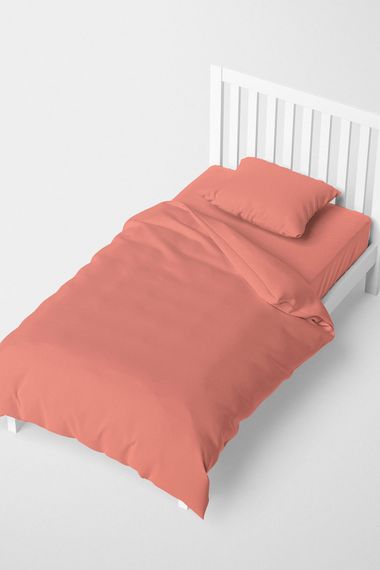 Monohome Salmon Lux Cotton Ranforce Single Duvet Cover Set - photo 2