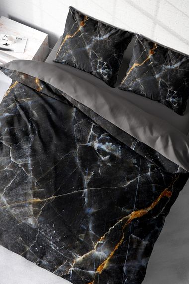Комплект постельного белья MonoHome Lux Marble 3D из сатина, 200x220 см, яркие цвета, специальный хлопковый материал, с наволочками 50x70 см - фото 1
