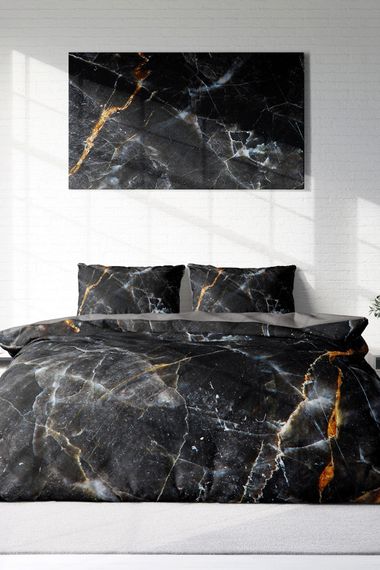 Комплект постельного белья MonoHome Lux Marble 3D из сатина, 200x220 см, яркие цвета, специальный хлопковый материал, с наволочками 50x70 см - фото 3