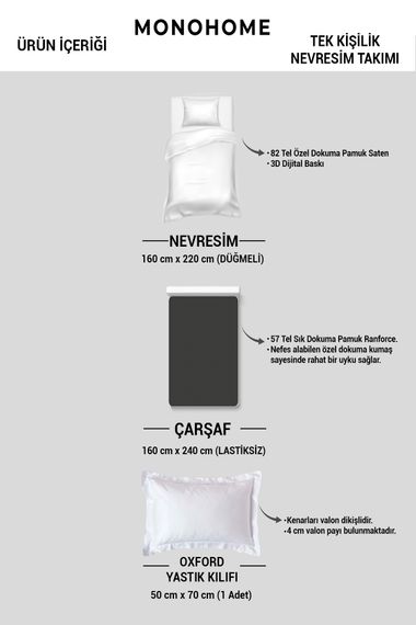 MonoHome Ottoman Motifs V 3D Single Duvet Cover Set - صورة 5