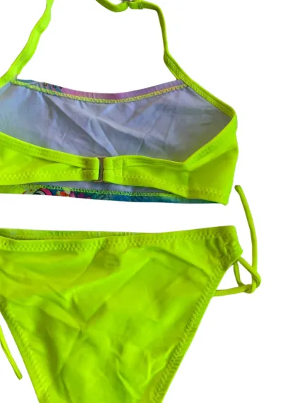 Kız Çocuk Neon Sarı Desenli  2-8 Yaş Straplez Bikini Takım HZL24S-LC3652 - photo 4