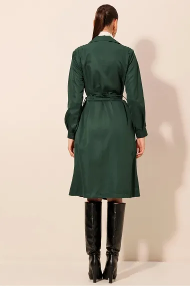 Women's Emerald Double Breasted Collar Belted Unlined Seasonal Casual Trench Coat Hzl22s-bd158531 - photo 5