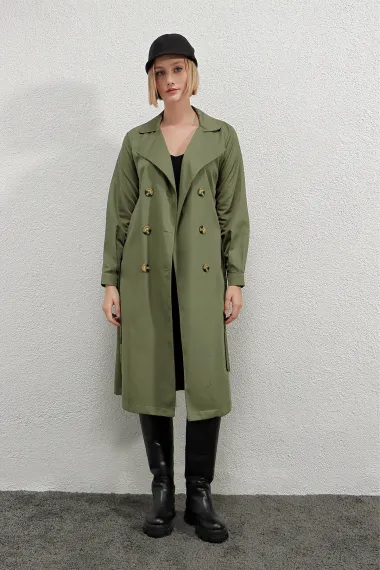 Women's Çağla Double Breasted Collar Belted Unlined Seasonal Comfortable Trench Coat HZL22S-BD158531 - photo 2