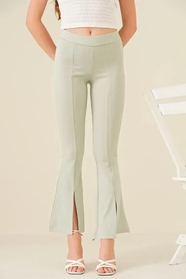 Women's Çağla Corded Slit Sculpting Flare Leg Lycra Knitted Trousers HZL23S-BD165481 - photo 2