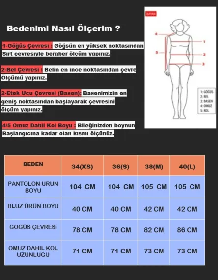 Kadın Bordo Bluz ve Bel Katlamalı İspanyol Paça Pantolon Yumoş Takım HZL25W-ZK13501 - صورة 4