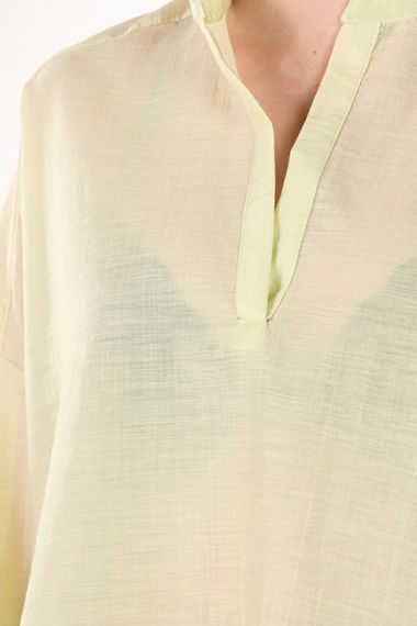 YELLOW V-COLLAR BUTTONLESS COMFORTABLE THIN SHIRT - photo 1